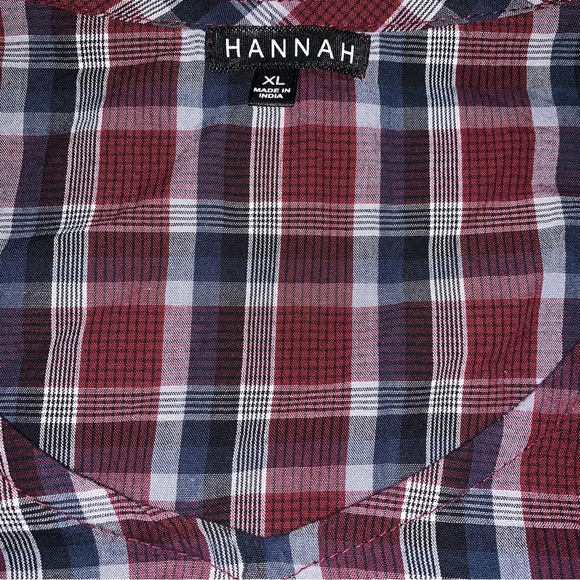 Hannah Red and Blue Plaid Boxy Blouse with Bell Sleeves - Picture 2 of 4